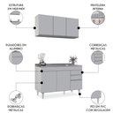 Ver imagem 3 de Armário de Cozinha Aéreo Virgínia e Balcão com Pia 120cm Michigan Cinza Claro - Lumil