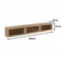 Ver imagem 3 de Rack para TV até 70 Polegadas Suspenso 3 Portas Basculantes Vidro Reflecta 240cm R1500 Yescasa Marro