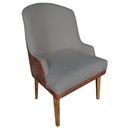 Ver imagem 1 de Poltrona Agatha Courissimo Nozes C Suede Cinza - Dominic Decor
