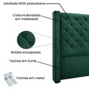 Ver imagem 4 de Cabeceira Cama Box Queen 160cm e Recamier Vicenza Veludo Verde S04 - D'Rossi