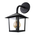 Ver imagem 1 de Kit 4 Arandela Colonial Nina Quadrada Vidro Liso E27 Bivolt Preto