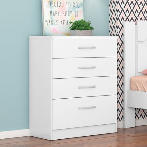 Cômoda Astral 4 Gavetas 62 Cm - Comoda para Quarto - Demobile:branco
