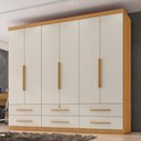Ver imagem 5 de Guarda Roupa Casal 6 Portas 6 Gavetas Mari 230 cm Cinamomo Areia Zanz