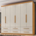 Ver imagem 2 de Guarda Roupa Casal 6 Portas 6 Gavetas Mari 230 cm Cinamomo Areia Zanz