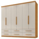 Ver imagem 1 de Guarda Roupa Casal 6 Portas 6 Gavetas Mari 230 cm Cinamomo Areia Zanz