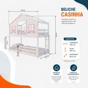 Ver imagem 5 de Beliche Infantil Montessoriano Casinha Dos Sonhos com Varanda Madeira Maciça Branco e Rosa Housin