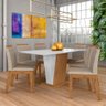Mesa com 6 Cadeiras Qatar 1,60 Cin/off White/bege - Móveis Arapongas Cinamomo/off White/bege 03 - 1