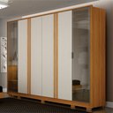 Ver imagem 1 de Guarda-Roupas 6 Portas Vidro Reflecta Prime sem LED Cinamomo/Off White