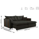 Ver imagem 3 de Sofa Cama e Reclinavel Lisboa 2,60m 05 Lugares Mola Ensacada Txr