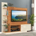 Ver imagem 1 de Estante para TV e Home Theater até 55 Polegadas 166CMX155CM Nichos 2 Portas Cinamomo Off White Havana