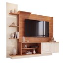 Ver imagem 3 de Estante para TV e Home Theater até 55 Polegadas Nichos 2 Portas Cinamomo Off White Havana