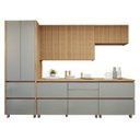 Ver imagem 3 de Cozinha Completa Modulada 5 Peças 8 Portas 6 Gavetas Norten Marrom/Verde/Nature