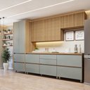 Ver imagem 1 de Cozinha Completa Modulada 5 Peças 8 Portas 6 Gavetas Norten Marrom/Verde/Nature