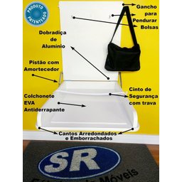 Trocador de Fraldas Fraldário Branco Colchonete Amortecedor - 3