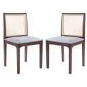 Ver imagem 1 de Kit 02 Cadeiras Sala de Jantar Madeira Maciça Steve Tela Rattan Sextavano Linho Cinza/Amêndoa G55 -