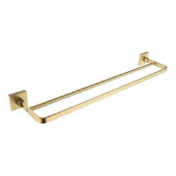 Kit Acessórios para Banheiro Dourado Fosco Quadrado Barra Dupla em Aço Inox 4 Peças - 8