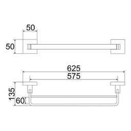 Kit Acessórios para Banheiro Dourado Fosco Quadrado Barra Dupla em Aço Inox 4 Peças - 9