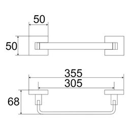 Kit Acessórios para Banheiro Dourado Fosco Quadrado Barra Dupla em Aço Inox 4 Peças - 7