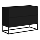 Ver imagem 3 de Mesa de Cabeceira Eros 60cm Base Ferro Preto Quarto Multiuso Organizadora Porta Objetos:preto