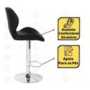 Ver imagem 4 de Conjunto 04 Banquetas Slim Pu Regulagem de Altura Cor Preta
