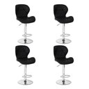 Ver imagem 1 de Conjunto 04 Banquetas Slim Pu Regulagem de Altura Cor Preta