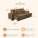 Ver imagem 3 de Sofá Retrátil e Reclinável 2,70m Suede Cancún Marrom Castor