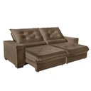 Ver imagem 2 de Sofá Retrátil e Reclinável 2,70m Suede Cancún Marrom Castor