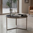 Ver imagem 1 de Mesa de Centro Sala Recepcao Consultorio Escritorio Redonda Habone Champanhe Escuro Espelho