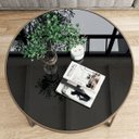 Ver imagem 2 de Mesa de Centro Sala Recepcao Consultorio Escritorio Redonda Habone Champanhe Escuro Espelho