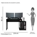 Ver imagem 7 de Conjunto Quarto Solteiro Gamer com Guarda-Roupa e Mesa Gamer 2 Gavetas Espresso Móveis