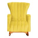 Ver imagem 4 de Kit 2 Poltronas Estofada Balanço Melinda Suede Amarelo