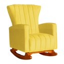 Ver imagem 3 de Kit 2 Poltronas Estofada Balanço Melinda Suede Amarelo