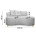 Ver mais imagens de Sofá Orgânico Grécia 2 Lugares 200cm Linho Bouclê Cinza Sofa Store