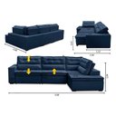 Ver imagem 2 de Sofá de Canto Retrátil e Reclinável com Molas LD 3,00x2,00m Viviane Suede Azul Madelina Decor
