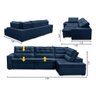 Sofá de Canto Retrátil e Reclinável com Molas LD 3,00x2,00m Viviane Suede Azul Madelina Decor - 2