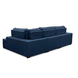 Sofá de Canto Retrátil e Reclinável com Molas LD 3,00x2,00m Viviane Suede Azul Madelina Decor - 5