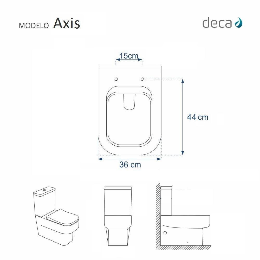Assento Sanitário Laqueado Soft Close Axis Branco para vaso Deca - 3