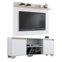Ver imagem 1 de Rack com Painel para TV até 50" 160cm Benevello 2 Portas Branco/Siena