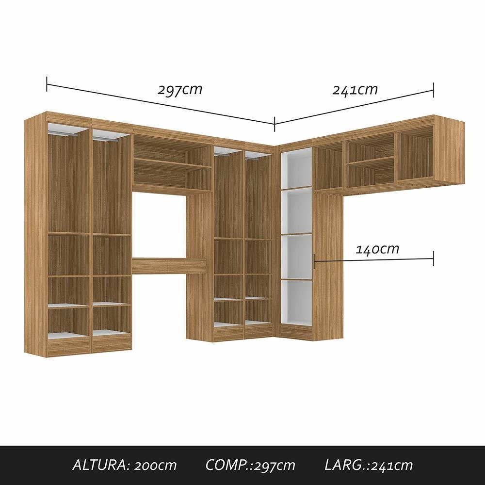 Guarda Roupa Casal Modulado Sarah Boreal/branco - Móveis Arapongas Boreal/branco - 2