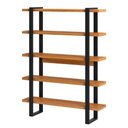 Ver imagem 5 de Mesa para Escritório com Estante Industrial 100% MDF 135cm Freijó Preto Fosco