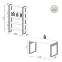 Ver imagem 3 de Mesa para Escritório com Estante Industrial 100% MDF 135cm Freijó Preto Fosco