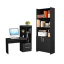 Ver imagem 1 de Conjunto Para Escritório 2 Peças com Mesa e Armário Preto Tx Notável Móveis