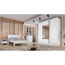 Ver imagem 3 de Guarda Roupa Casal com Espelho 3 Portas 8 Gavetas - Arezzo Plus-branco - Móveis Novo Horizonte