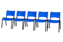 Ver imagem 2 de Kit 5 Cadeiras Iso Fixa Empilhável Escola Igreja Salão:azul