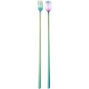 Ver imagem 1 de Conjunto 4 Peças Colher e Garfo Aço Inox Long Drink Rainbow Bongourmet