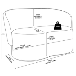Sofá Namoradeira 2 Lugares Orgânico Bouclê Luxo – Balaqui Cor:boucle Bege - 5
