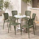 Ver imagem 2 de Conjunto Mesa Plástica Branca com 6 Cadeiras Verde Oliva Tramontina Jardim Varanda Área Externa