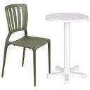 Ver imagem 1 de Conjunto Mesa Plástica Branca com 6 Cadeiras Verde Oliva Tramontina Jardim Varanda Área Externa