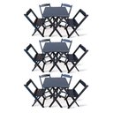 Ver imagem 1 de Kit 3 Conjunto Com Jogo De Mesa 70x70 Com 4 Cadeiras Dobráveis Preto Cor: Preto