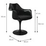 Conjunto Cadeira com Braço e Almofada e Cadeira Eames Base Cromada Espresso Móveis - 5